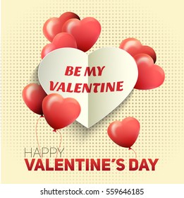Valentines Day Flyer. Vector illustration