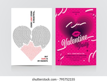 Valentine's day flyers. Vector illustration.