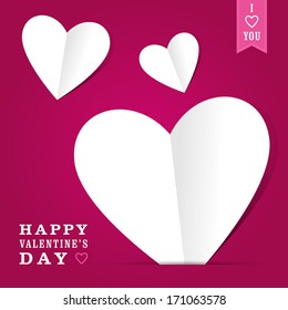 Valentine's Day Folded Paper Hearts