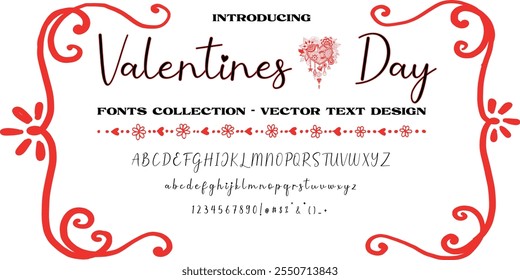 Valentines Day Font collection editable vector text design, Vector 
