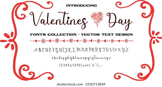 Valentines Day Font collection editable vector text design, Vector 