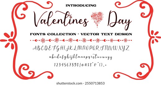 Valentines Day Font collection editable vector text design, Vector 