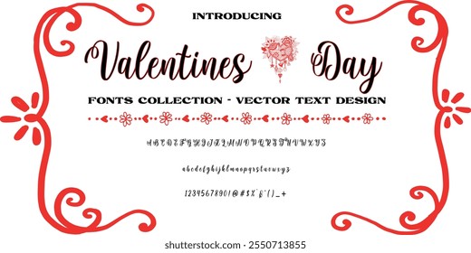 Valentines Day Font collection editable vector text design, Vector 