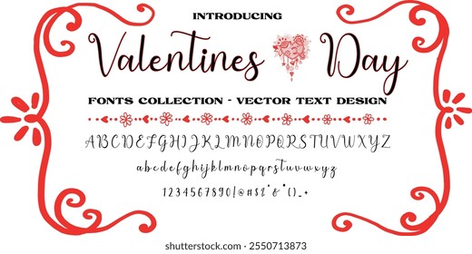 Valentines Day Font collection editable vector text design, Vector 