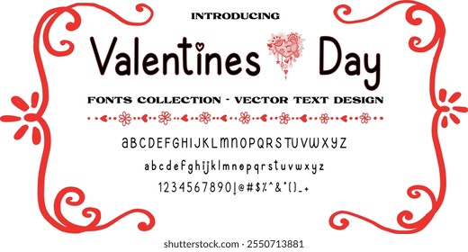 Valentines Day Font collection editable vector text design, Vector 