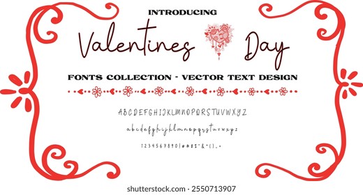 Valentines Day Font collection editable vector text design, Vector 