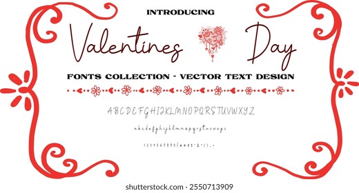 Valentines Day Font collection editable vector text design, Vector 