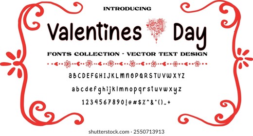 Valentines Day Font collection editable vector text design, Vector 