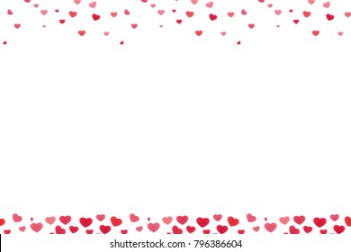 Valentine's day footer and header heart elements overlay design