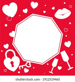 marco y decoración de fondo de San Valentín
