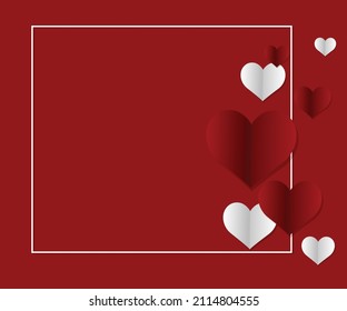 Valentine's day frame background with heart. Vector illustration. Wallpaper, flyers, invitations, posters, brochures, banners