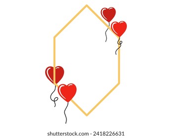 Valentines Day Frame Balloon Background