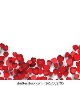 Valentines Day Frame Border Design with Heart Stickers Scattered