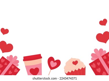 Valentine's day frame card vector illustration