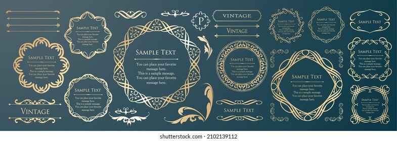 Valentine's day frame design. Luxurious and elegant decoration. antique. Vintage. gorgeous. Elegance.