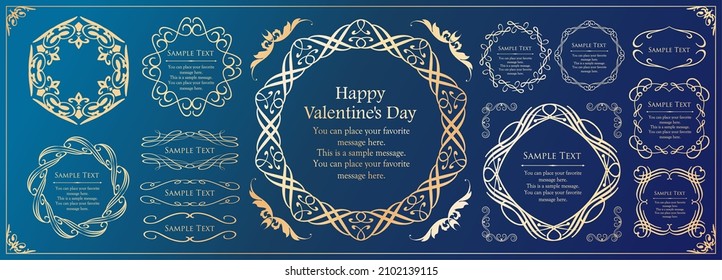 Valentine's day frame design. Luxurious and elegant decoration. antique. Vintage. gorgeous. Elegance.