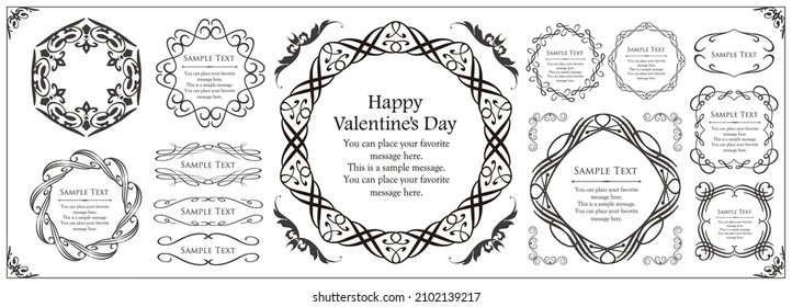 Valentine's day frame design. Luxurious and elegant decoration. antique. Vintage. gorgeous. Elegance.