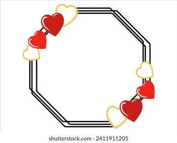 Fondo del corazón del marco de San Valentín