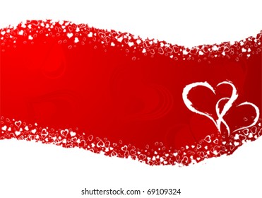 Valentines Day frame with Hearts, element for design, vector illustration