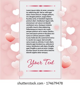 Valentine's day frame with hearts and place for your text 