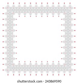 Valentine's Day Frame With Hearts. Square border