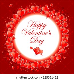 Valentines Day Frame with Hearts, vector illustration
