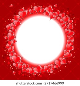 Valentinstag Valentinstag Rahmen mit Herzen, Vektorgrafik