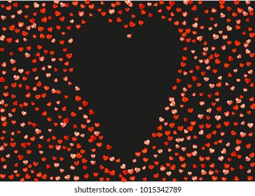 
Valentines day frame with pink glitter hearts. February 14th day. Vector confetti for valentines day frame template. Grunge hand drawn texture. Love theme for gift coupons, vouchers, ads, events.