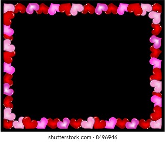 Valentines Day frame with tree and hearts