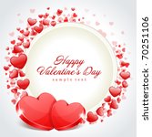 Valentine's day frame vector background with two hearts