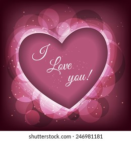 Valentines day frame vector background with heart. Vectir eps 10