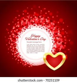 Valentine's day frame vector background with heart