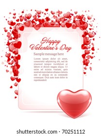 Valentine's day frame vector background with heart