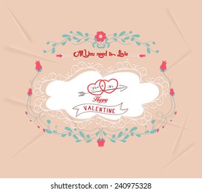 valentines day frames and Floral Ornaments