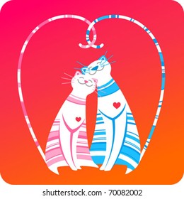 valentine's day funny cats with heart shaped tales