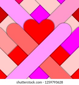 Valentine's Day geometric background. Vector illustration
