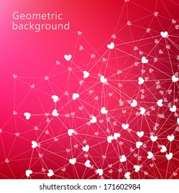Valentine's day geometrical background. Vector illustration