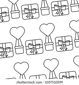 valentines day gift box air balloon heart pattern