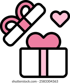 Valentine's Day Gift Box Icon 