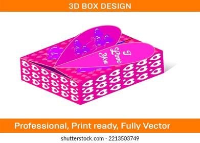 Valentines Day Gift Box Packaging Design Template