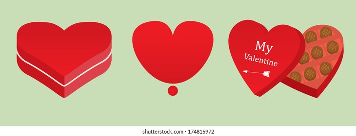 Valentines day gift box \ Simple flat design \ Candy