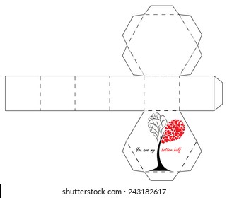 Valentine's Day Gift Box Template - Hexagon