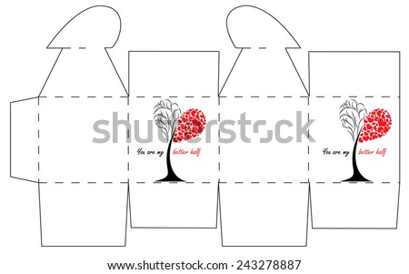 valentines day gift box template cube stock vector royalty free