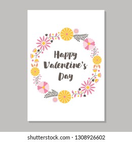 Valentine's Day gift card with flower wrap and lettering.