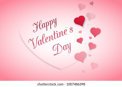 Valentines day gift card. Vector background. Wallpaper. Colored banner, poster. Colorful illustration. 