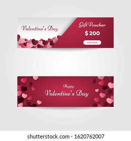 Valentine's Day  Gift Card. Vector Illustration of Valentine's Day Gift Card. Sales Coupon.