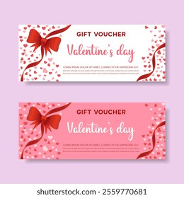 Valentine's Day Gift Certificate Template, Valentine's Day Proposal Template. Vector.