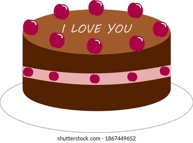 Torta de chocolate con regalo de San Valentín
