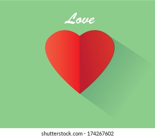 Valentines day gift \ Flat design \ Simple heart