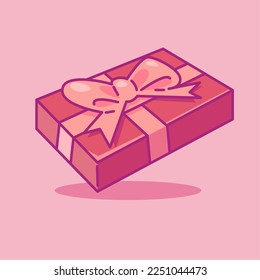 ilustración vectorial plana de regalo de día de San Valentín. Ilustración de San Valentín de regalo. linda ilustración de chocolate.